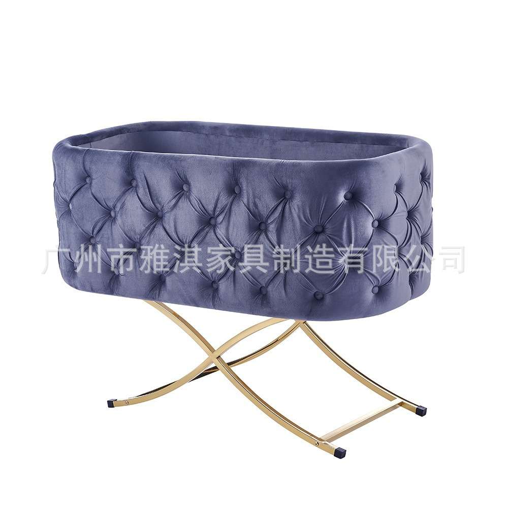 婴儿摇篮床摇床摇篮摇椅新生儿哄娃神器无油漆安全环保宝宝睡蓝