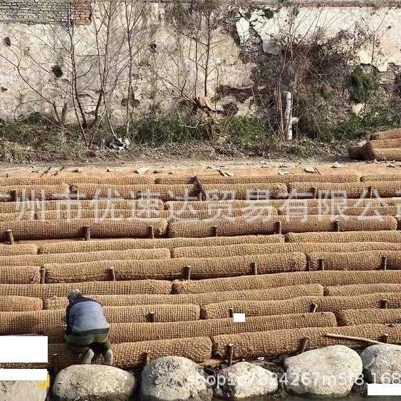 椰棕生态棒植被卷植物辊河道污水处理水环境净化废水河堤布土工袋