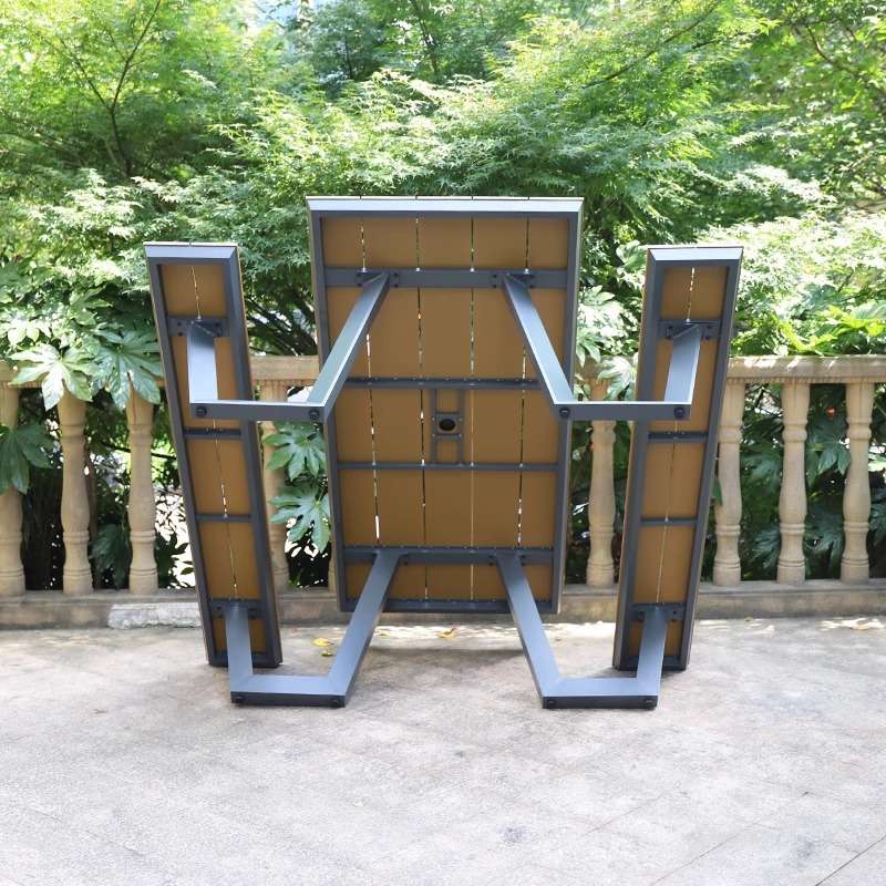 户外连体桌椅庭院露天塑木室外花园休闲公园椅组合防水防晒家具