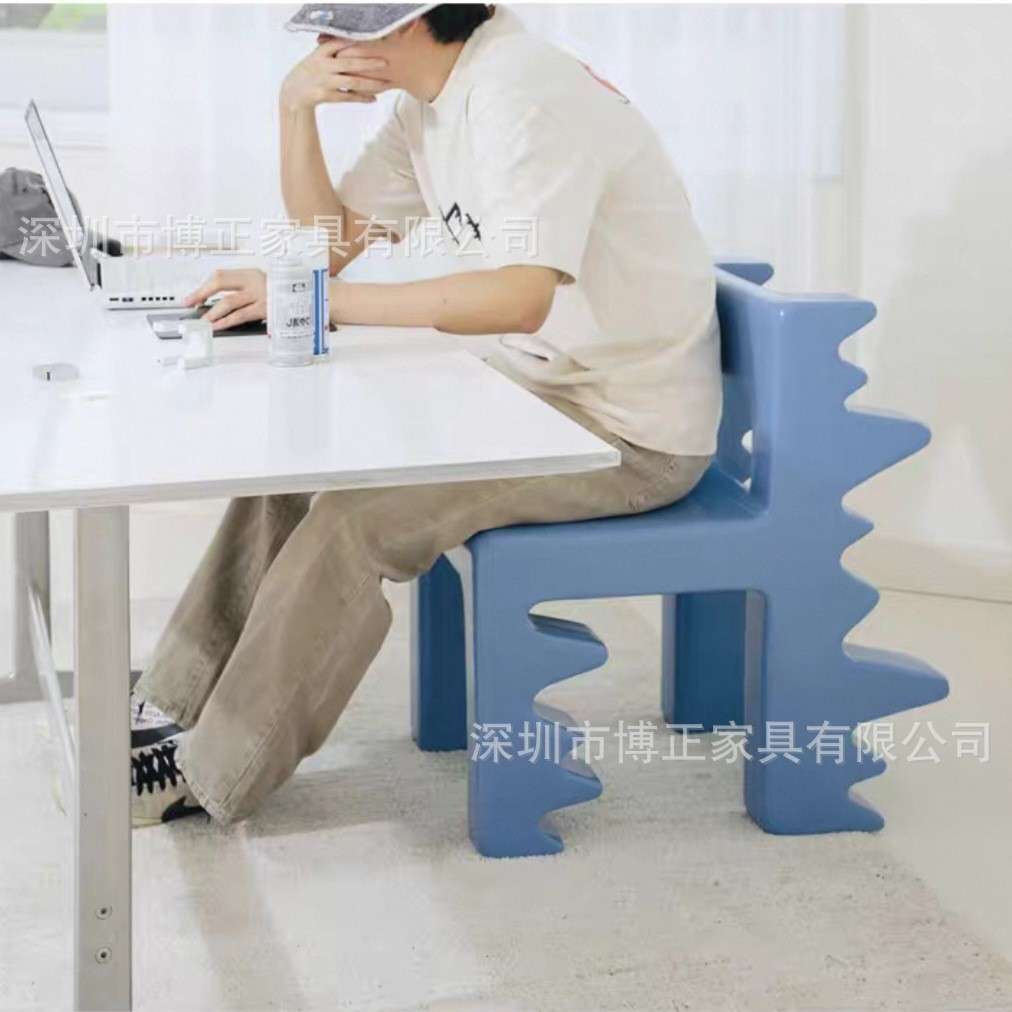 设计师家具摩登现代简约异形玻璃钢彩绘休闲靠背椅创意个性单人椅