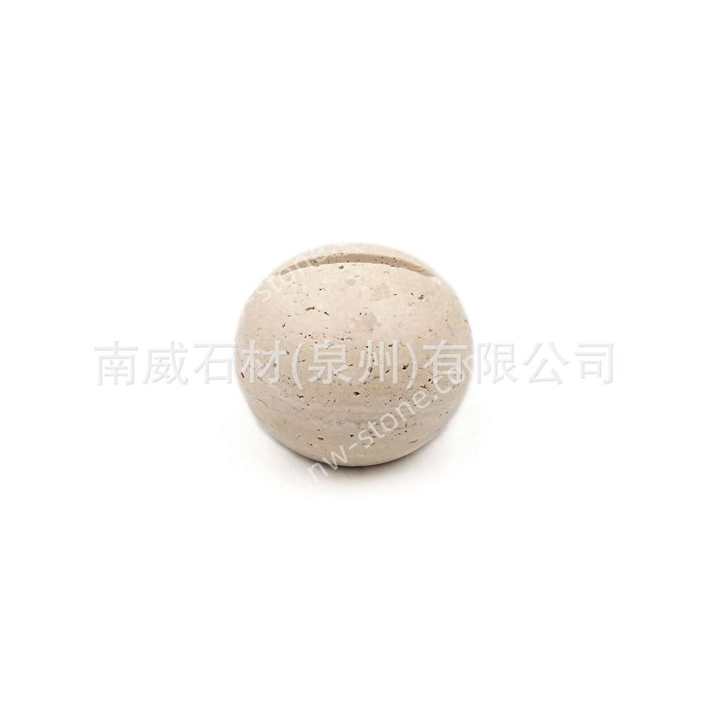 天然大理石名片夹洞石圆形照片夹便签夹创意镜子座卡片座