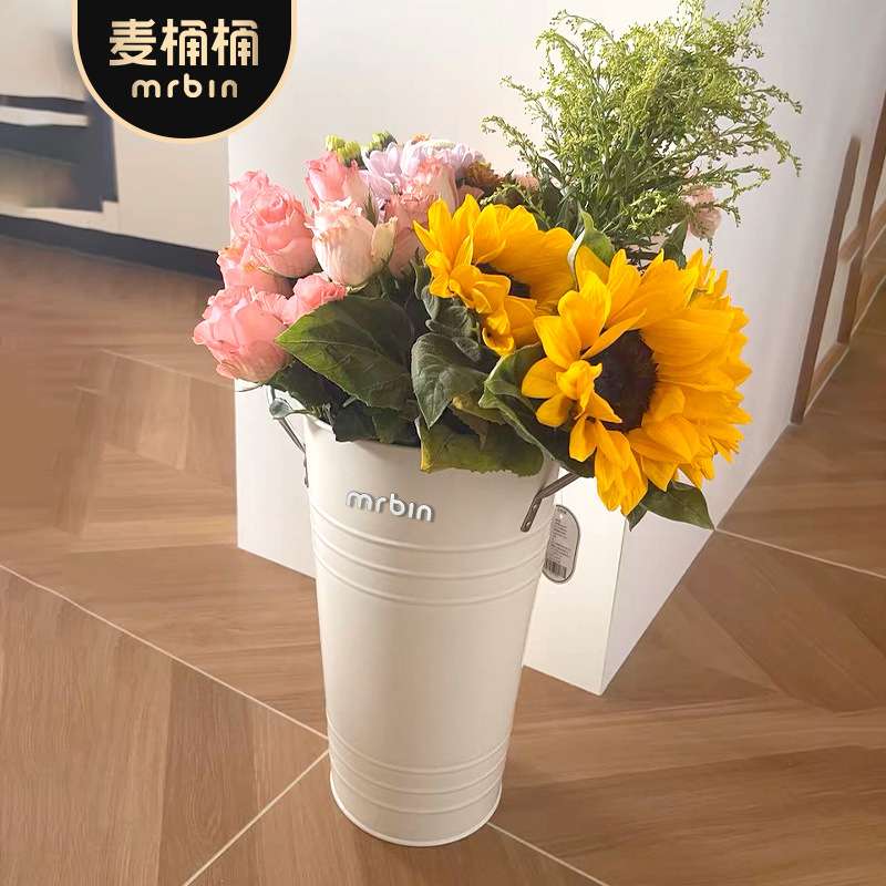 麦桶桶醒花桶家用深水大号花店专用花筒花瓶鲜花桶插花桶北欧法式