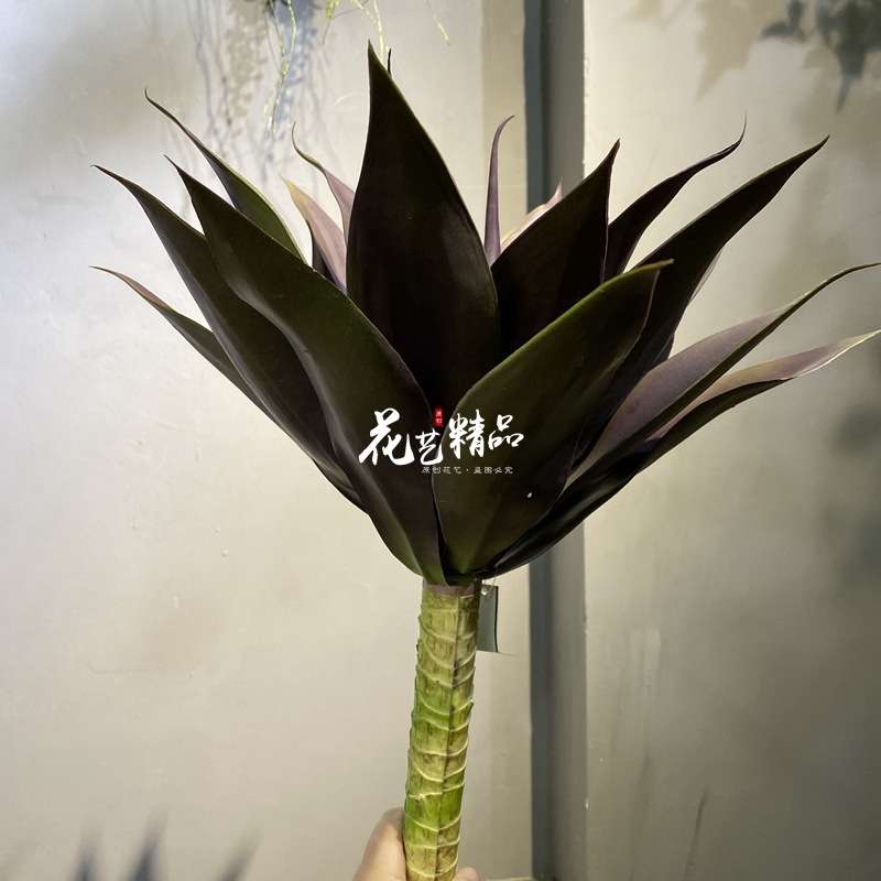 芦荟龙舌兰高品质仿真多肉植物假花造景装饰品家居摆放花卉间绢花