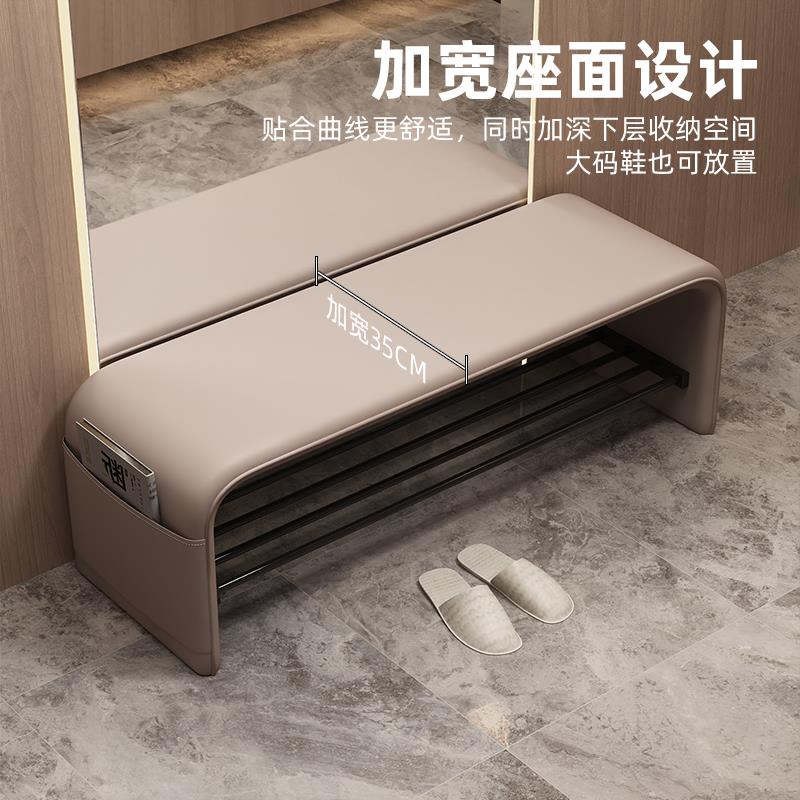 家用门口实木换鞋凳入户进门玄关可坐原木鞋架高级感多层穿鞋凳
