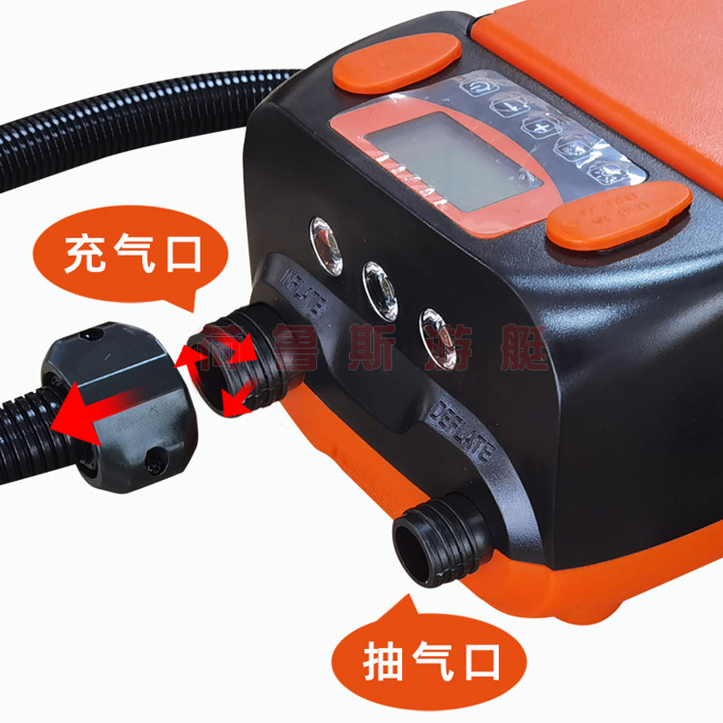 高压电动充气泵橡皮艇冲锋舟SUP桨板皮划艇冲浪板打气泵12V蓄电泵