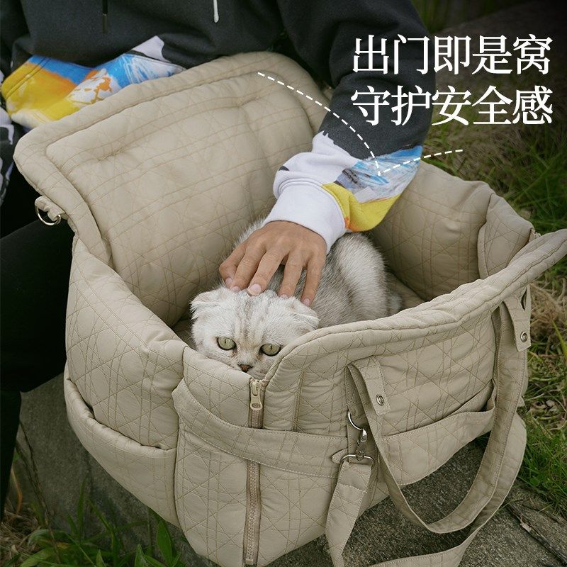 车载猫窝宠物外出猫包自驾宠物出行两用窝垫背包夏季轻薄手提猫包