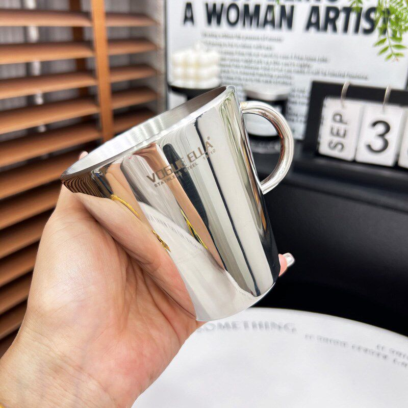 创意小耳304不锈钢双层防烫马克杯咖啡杯茶水啤酒杯便携露营喝水