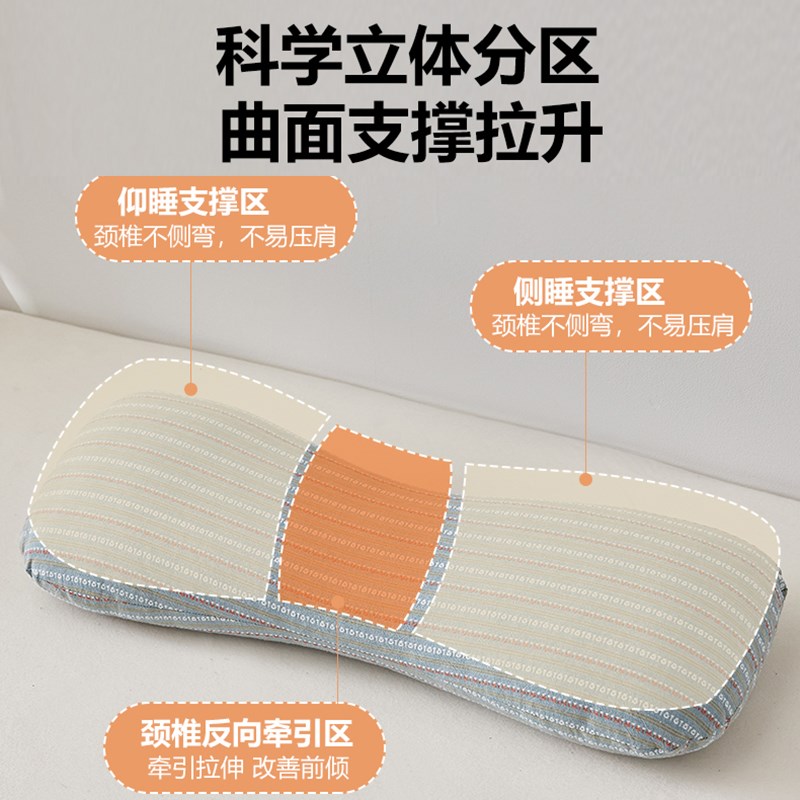 全荞麦护颈椎枕头枕芯家用助睡眠颈椎枕成人睡觉专用骨头形糖果枕