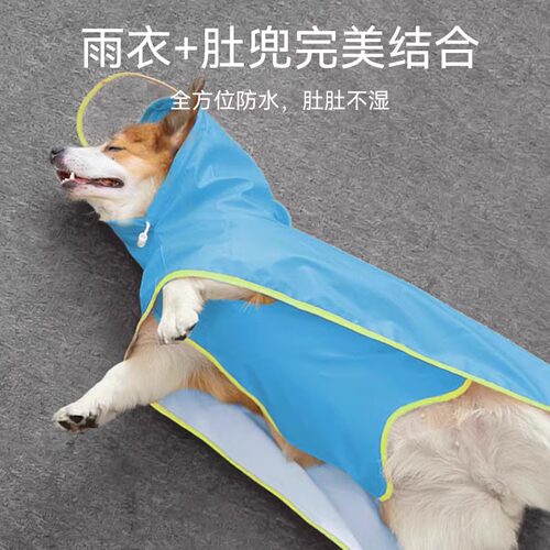 带肚兜柯基犬专用雨衣防水全包中型犬小狗狗柴犬法斗雨天衣服雨披