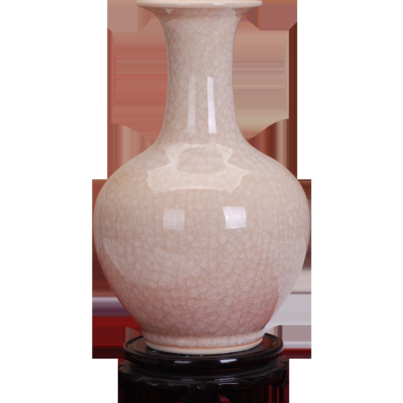 245景德镇陶瓷结晶釉白色花瓶 家居饰品客厅插花摆件 艺术工艺品