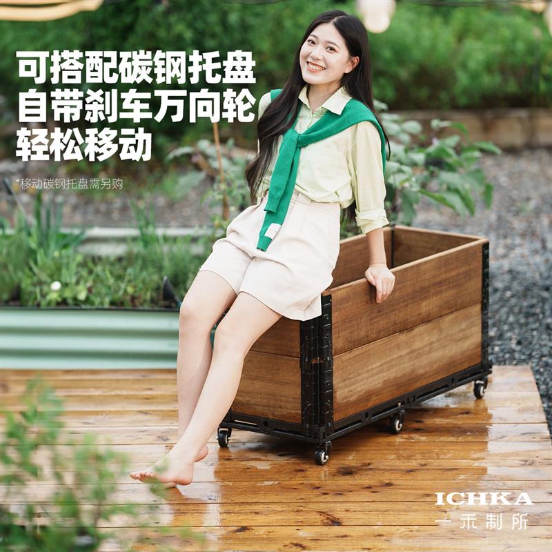 防腐木花箱种菜专用箱户外种菜盆一米菜园种植箱阳台庭院花盆原木