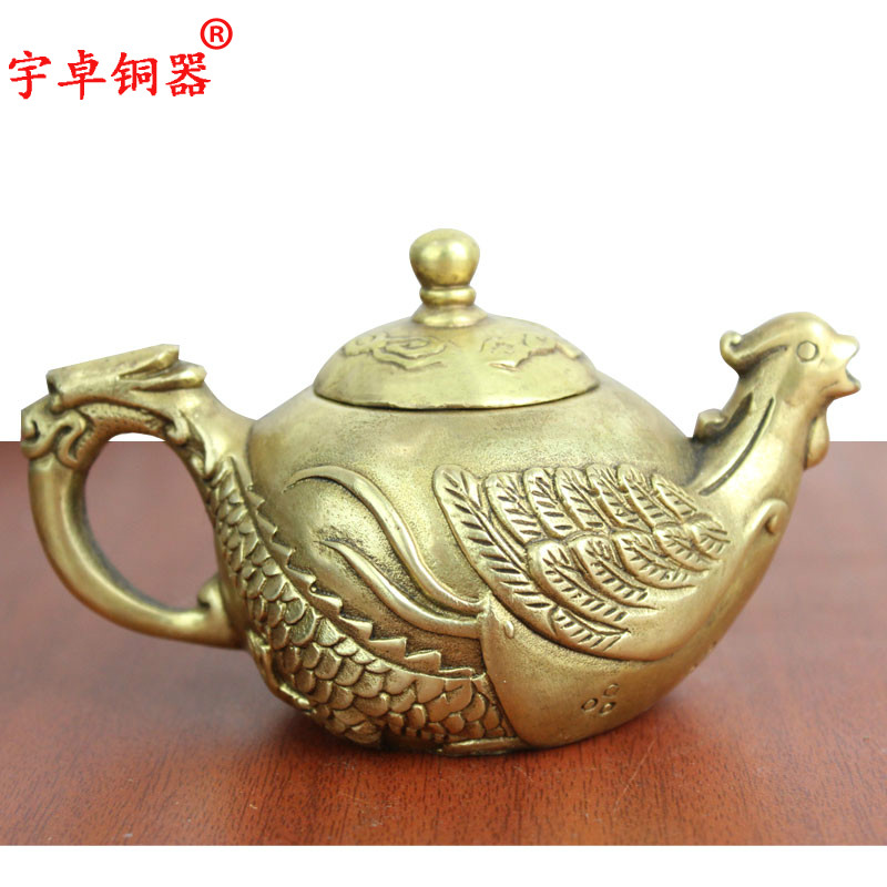 宇卓铜器小龙壶铜茶壶酒壶黄铜壶 纯铜壶工艺品摆饰