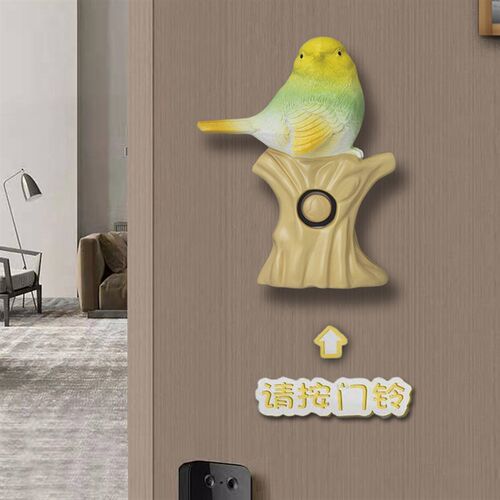 创意小鸟无线门铃一拖二家用远距离户外电子电池款免布线音乐叮咚
