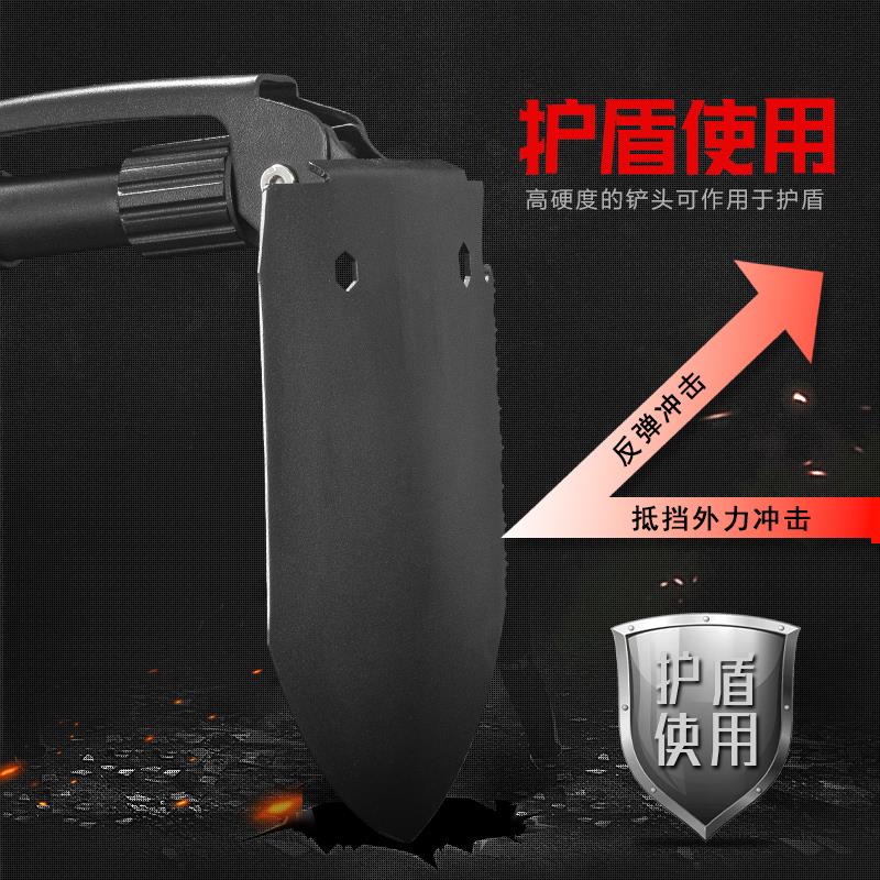 昌林1405伸缩手柄工兵铲不锈钢大号兵工铲子车载铁锹野外应急铲子