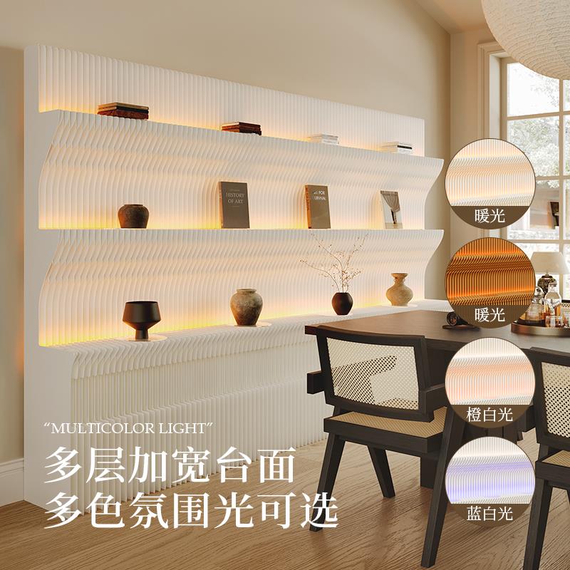 十八纸屏风隔断背景墙办公挡板可折叠移动置物架轻枝纸墙发光屏风
