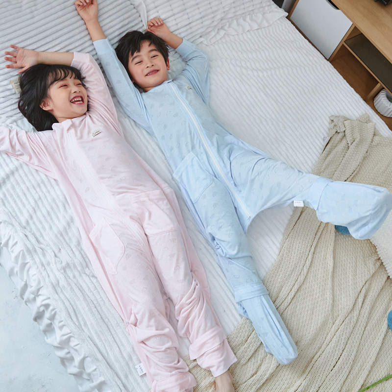 睡袋儿童薄款空调房夏天春秋季12婴儿中大童4宝宝5小孩透气6-10岁