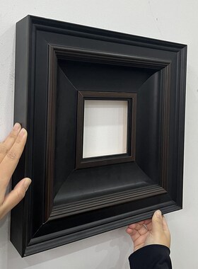 宽边实木油画框黑色相框镜框装裱定做20*20尺寸美式中式装修包邮