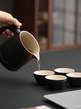 便携式旅行茶具套装户外露营泡茶杯一壶四杯随行喝茶快客杯泡茶器