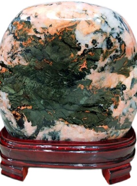 精品包邮七彩玉石草花石图案石红碧玉收藏奇石观赏石原石石头摆件