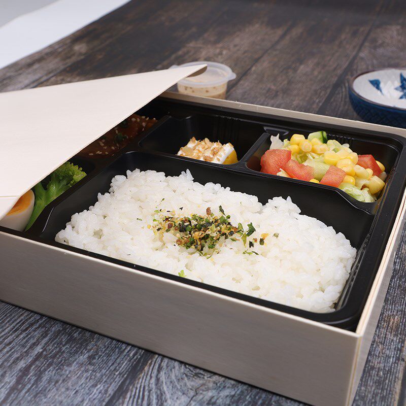 日式便当盒一次性餐盒五格饭盒高端外卖日料打包盒木盒定食套餐盒