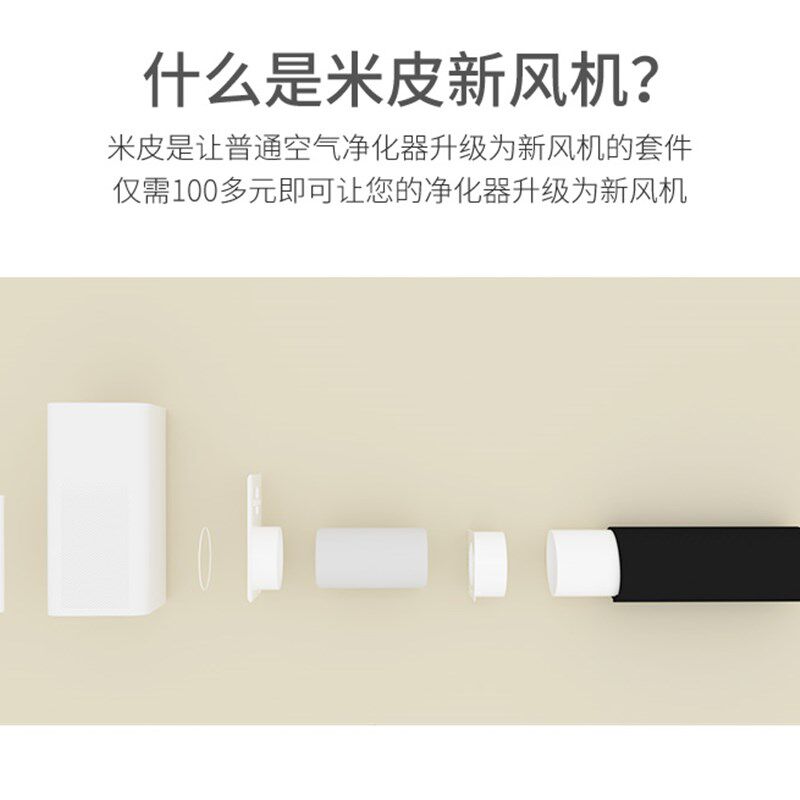 米皮穿墙式新风系统适配米jia空气净化器升级改为新风系统甲醛