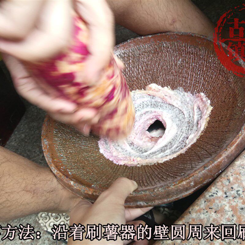 客家小吃煎薯饼炸薯丸粗陶制刷薯器擂钵磨薯器做土豆泥厨房工具