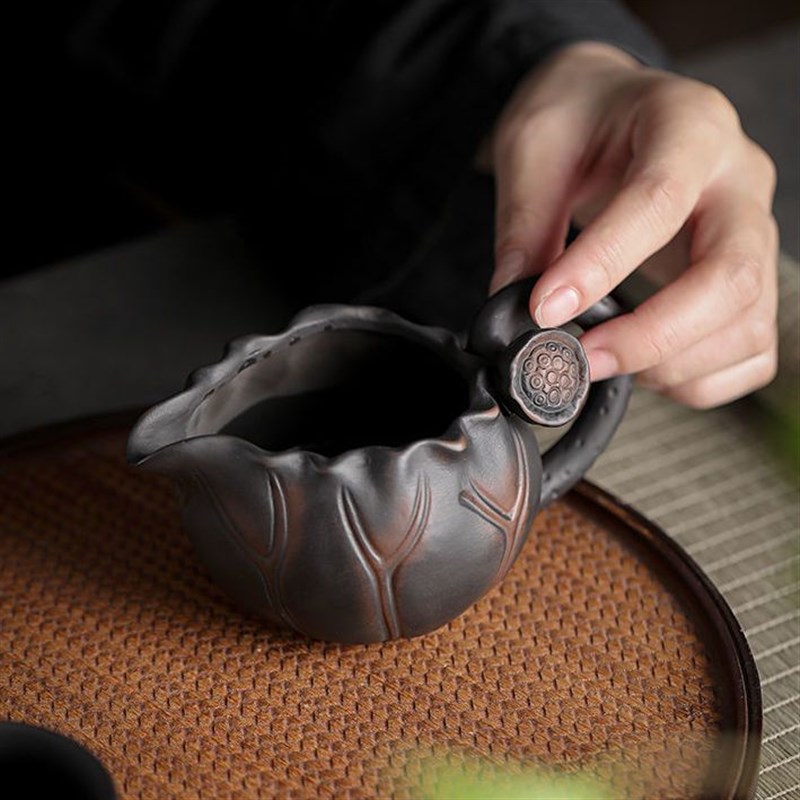 手工复古紫陶公道杯茶漏过滤器高档泡茶防烫陶瓷功夫茶具零配套装
