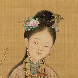 冷枚麻姑献寿图微喷打印明清工笔人物画临摹绢布画稿仕女画底稿