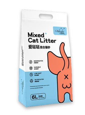 爱哒哒豆腐膨润土猫砂混合蓝猫美短英短无尘沙环保结团沙6L*6包