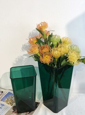 绝美彩色亚克力醒花桶鲜花花瓶复古又北欧必入醒花筒防压耐摔包邮