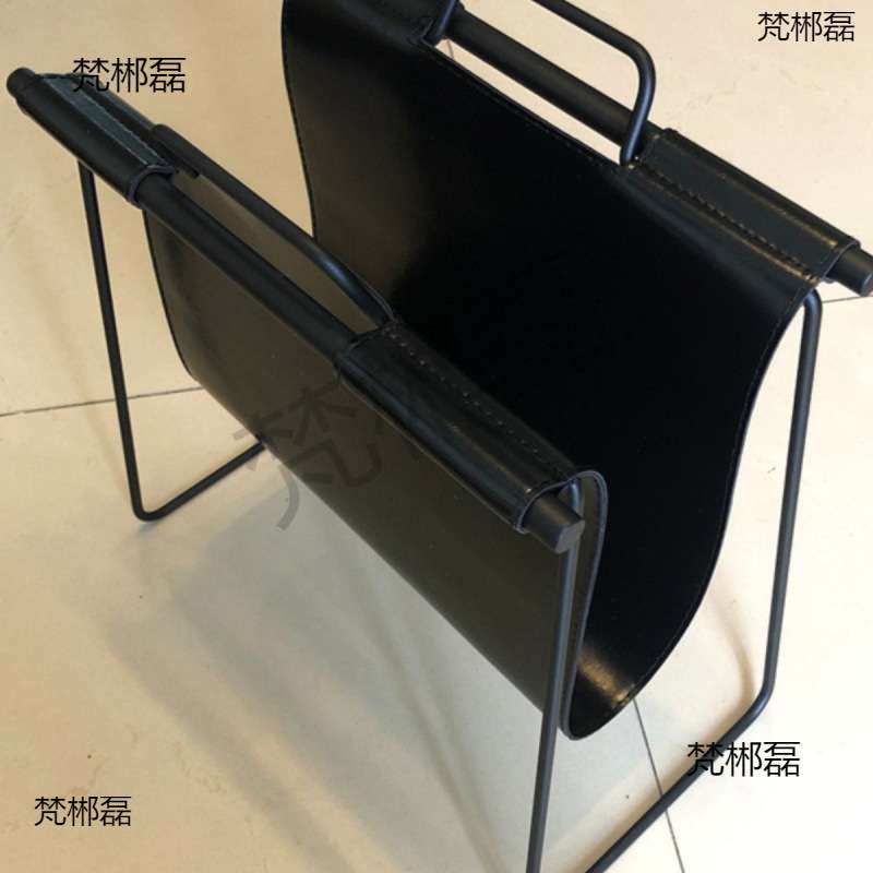 ly铁艺实木杂志架书报架美式杂物收纳架北欧置物架子中古落地小书