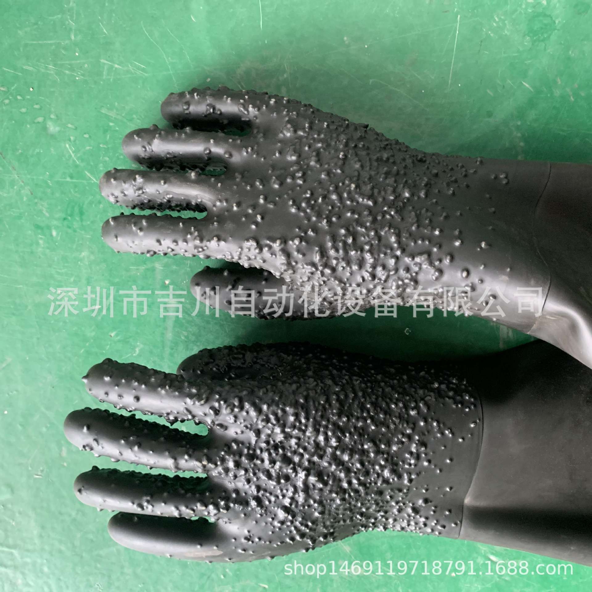喷砂手套加厚加长带颗粒喷沙机防护专用橡胶喷砂配件厂家防滑