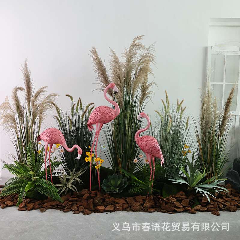 仿生绿植狗尾草洋葱草仿真芦苇草盆栽室内外网红打卡拍照橱窗造景