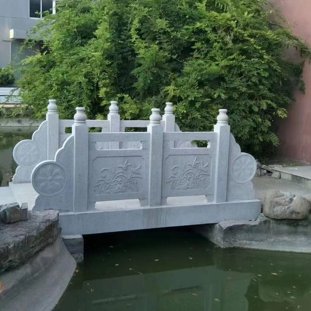 石雕石拱桥花岗岩青石大理石仿古石雕拱桥庭院公园流水小石桥