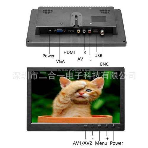 10.1寸9寸HDMI车载显示器AV带mp5 高清显示屏HDMI+VGA液晶显示器