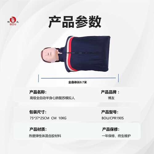 博友CPR190S半身心肺复苏模拟人心脏按压人工呼吸训练半身模拟人