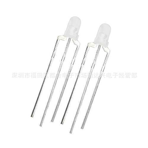 f3雾状蓝翠绿共阳3mm蓝绿色双色指示灯直插式led灯珠发光二级管