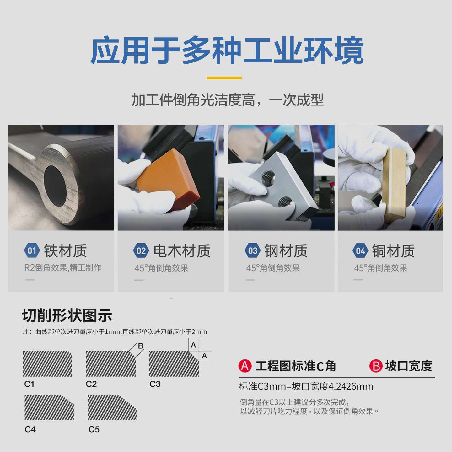 恒莫斯台式小型复合滑轨倒角机 多功能模具去毛刺 45 度坡口机
