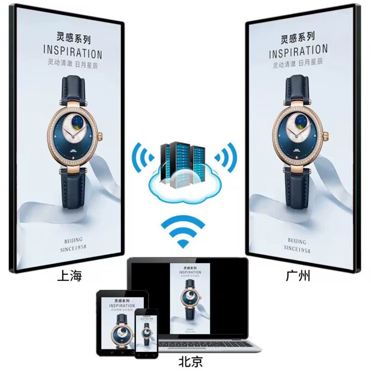 广告机壁挂显示屏32/43/50/55/65寸吊挂竖屏机网络高清超薄一体机