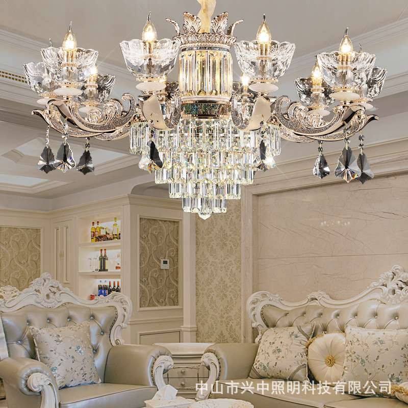 欧式客厅水晶吊灯法式复古中空别墅大厅灯饰家用餐厅卧室书房灯具