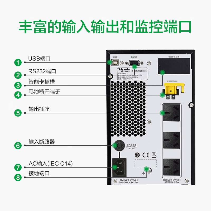 APC在线式ups不间断电源SPM3KL机房ups电源设备3KVA/2400应急电源