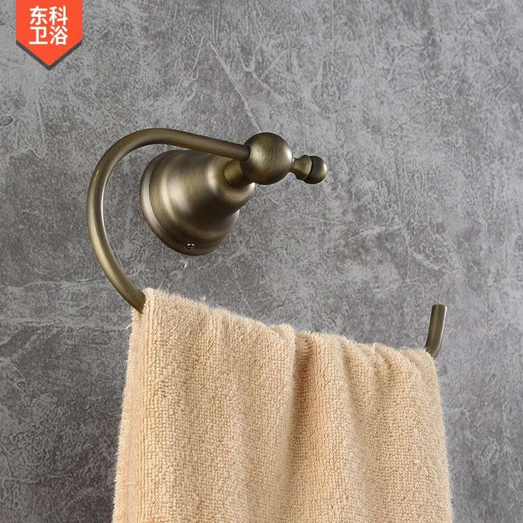 欧式仿古锌合金底座 锌合金半圆环形挂杆浴室毛巾架 卫生间毛巾架