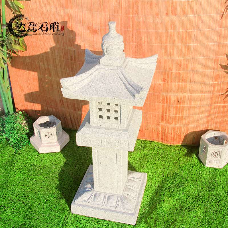 石雕灯笼仿古石灯庭院摆放园林景观庭院装饰摆件日式石雕中式石塔