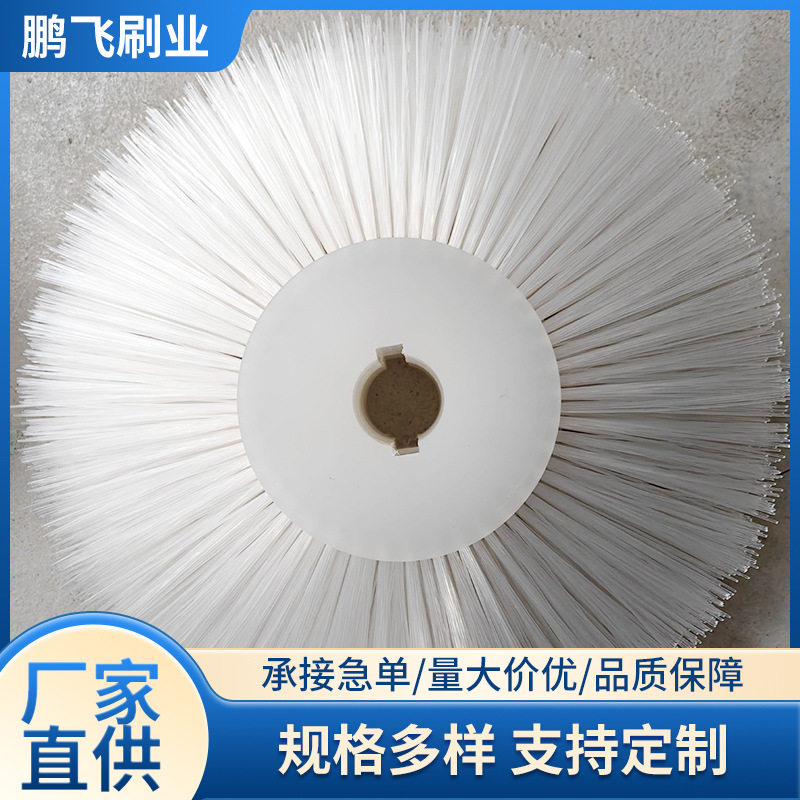 尼龙丝毛刷轮小孔植毛刷辊机械配件清洁刷洗模圆盘刷圆形清洁毛刷