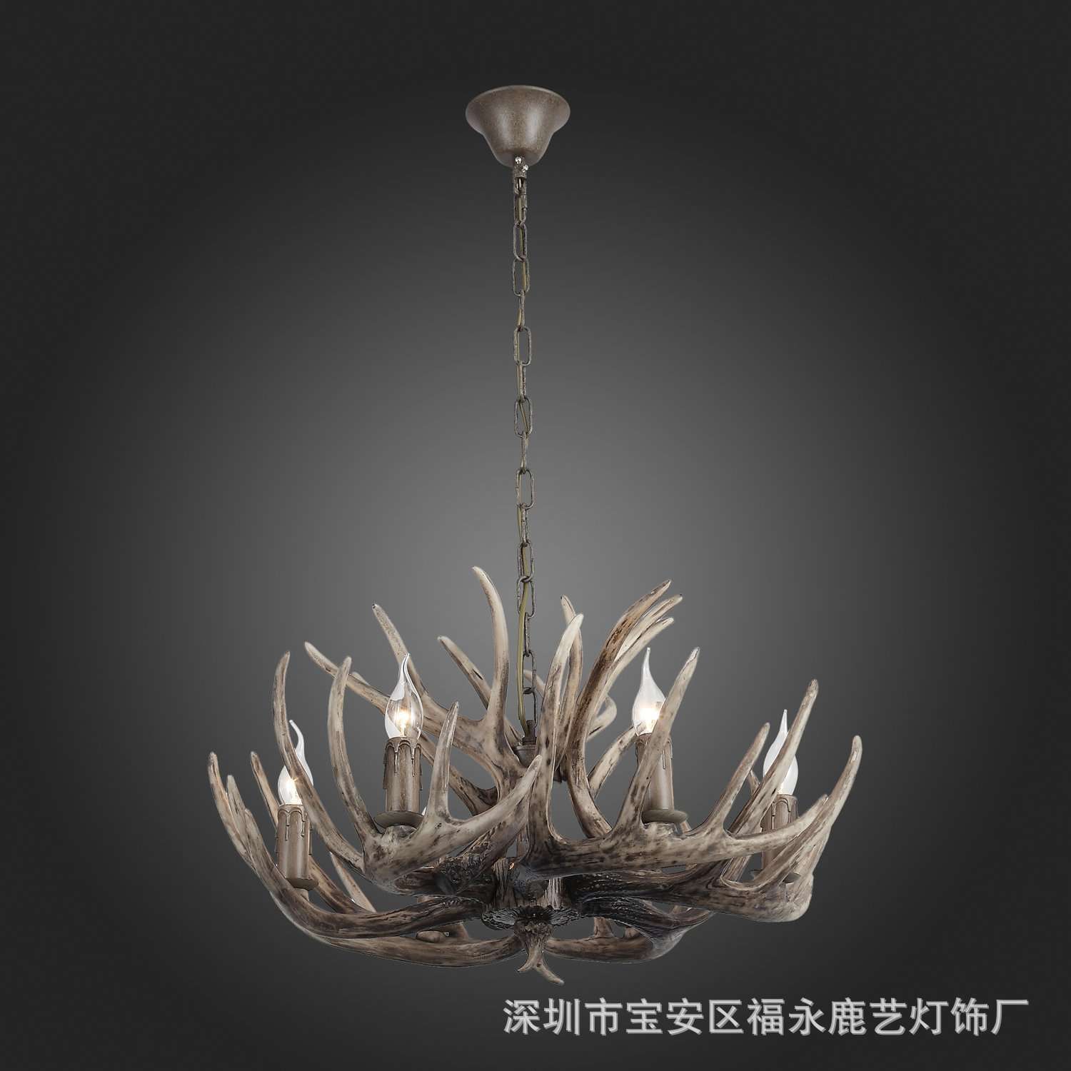 鹿角吊灯美式复古田园工业风吊灯客厅餐厅卧室书房吊灯北欧创意吊