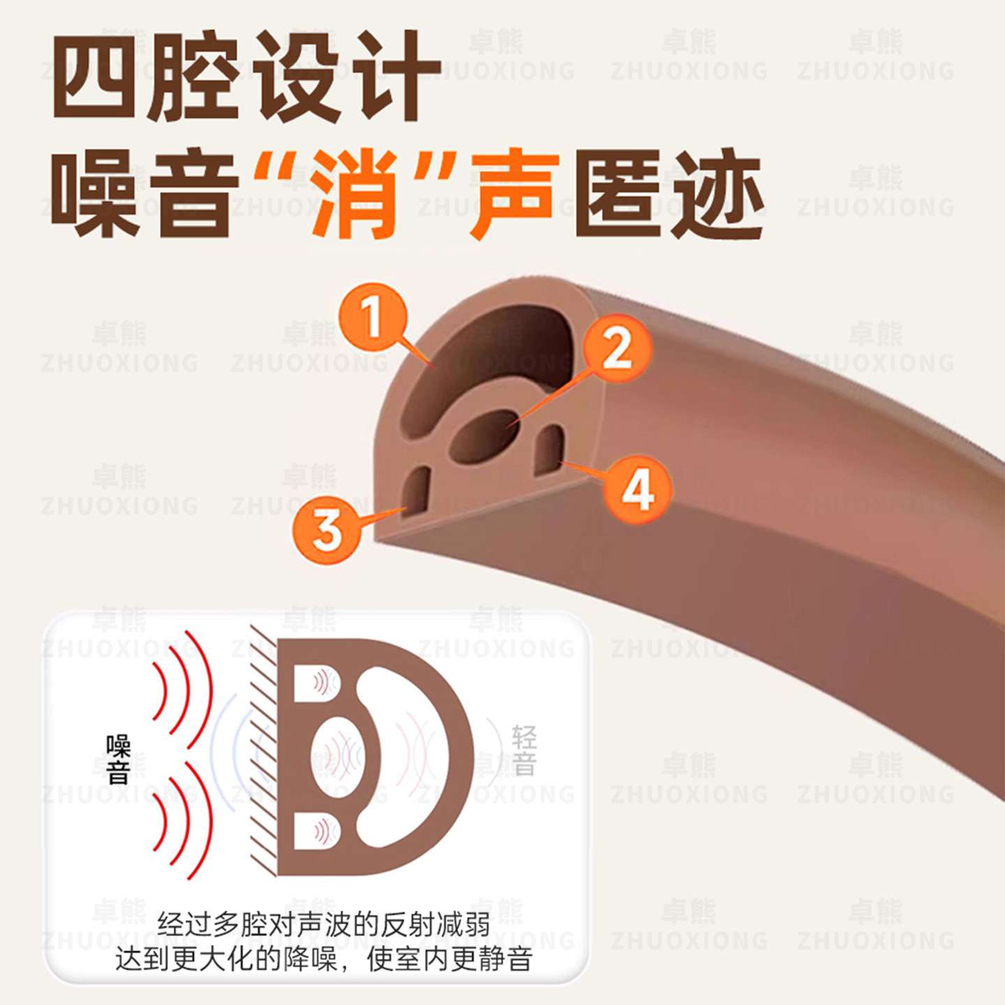 门缝专用密封条卧室木门缝自贴型胶条防撞门框隔音降噪遮光防风条