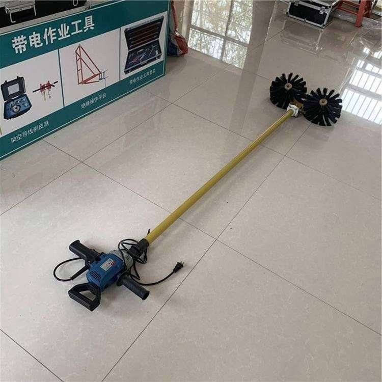 避雷器除尘毛刷高空带电作业绝缘子清扫刷 电动旋转式清洁刷