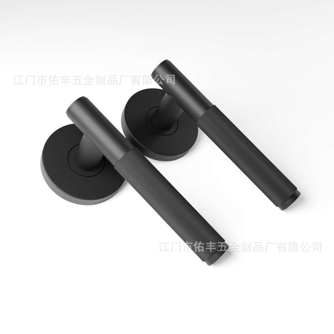 304不锈拉丝哑黑钢实心滚花拉手过道锁 66mm澳洲大盖通道锁门把手