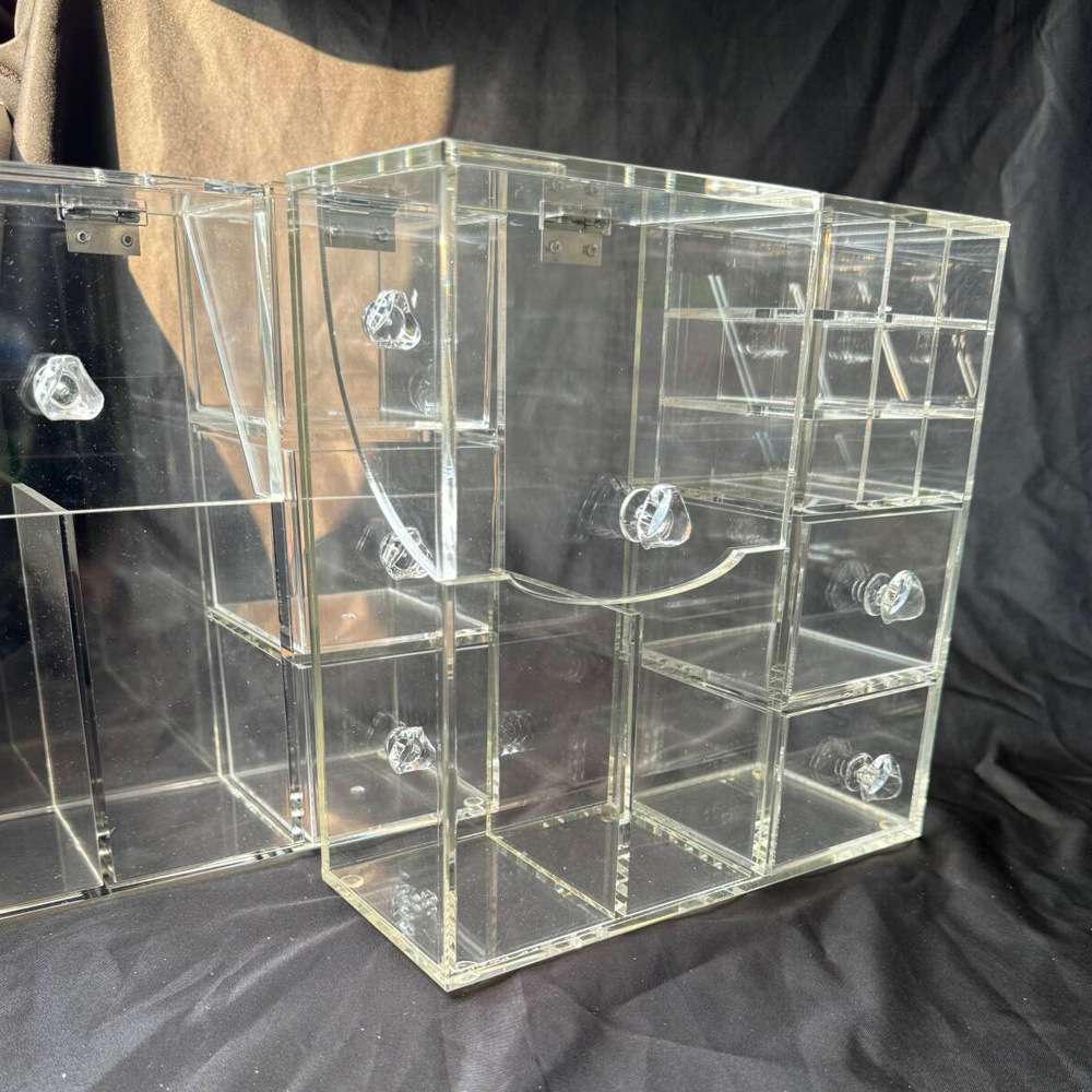 亚克力手工化妆刷桶含白色珍珠 多功能防水防尘刷具筒 透明收纳盒