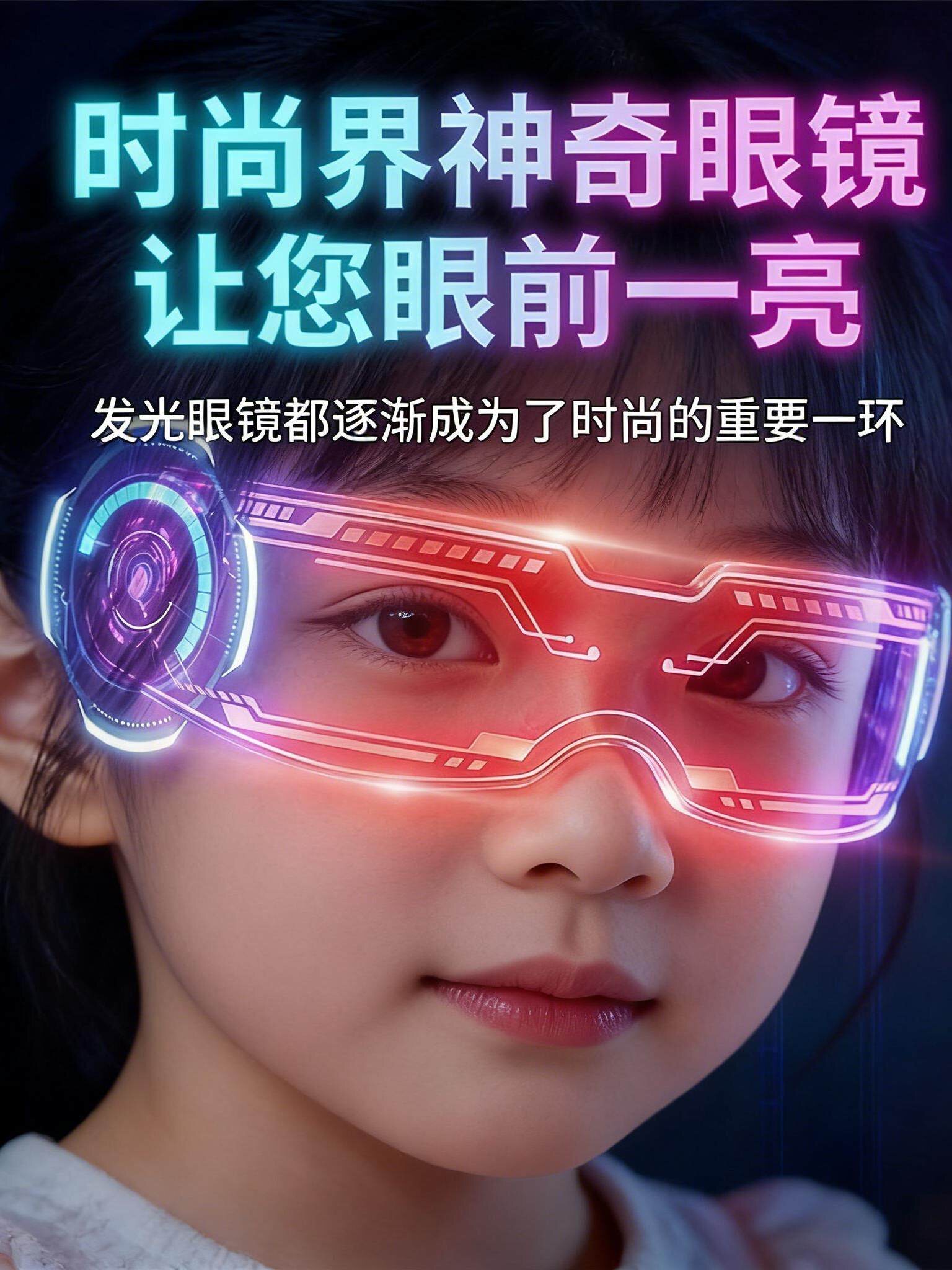 Led儿童科技发光眼镜科技舞台秀七彩炫酷拍照舞蹈六一节生日礼物